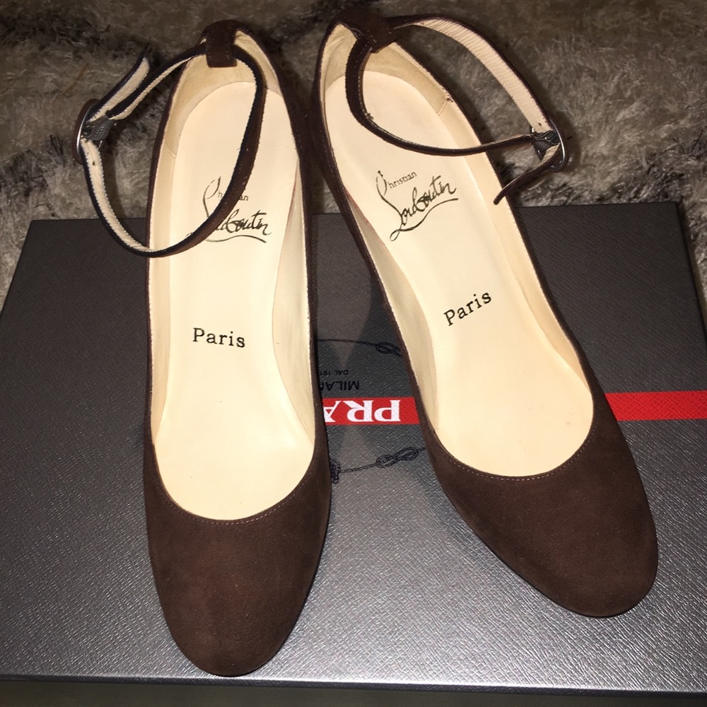 Christian Louboutin Brown Mary Jane Pump Shoe